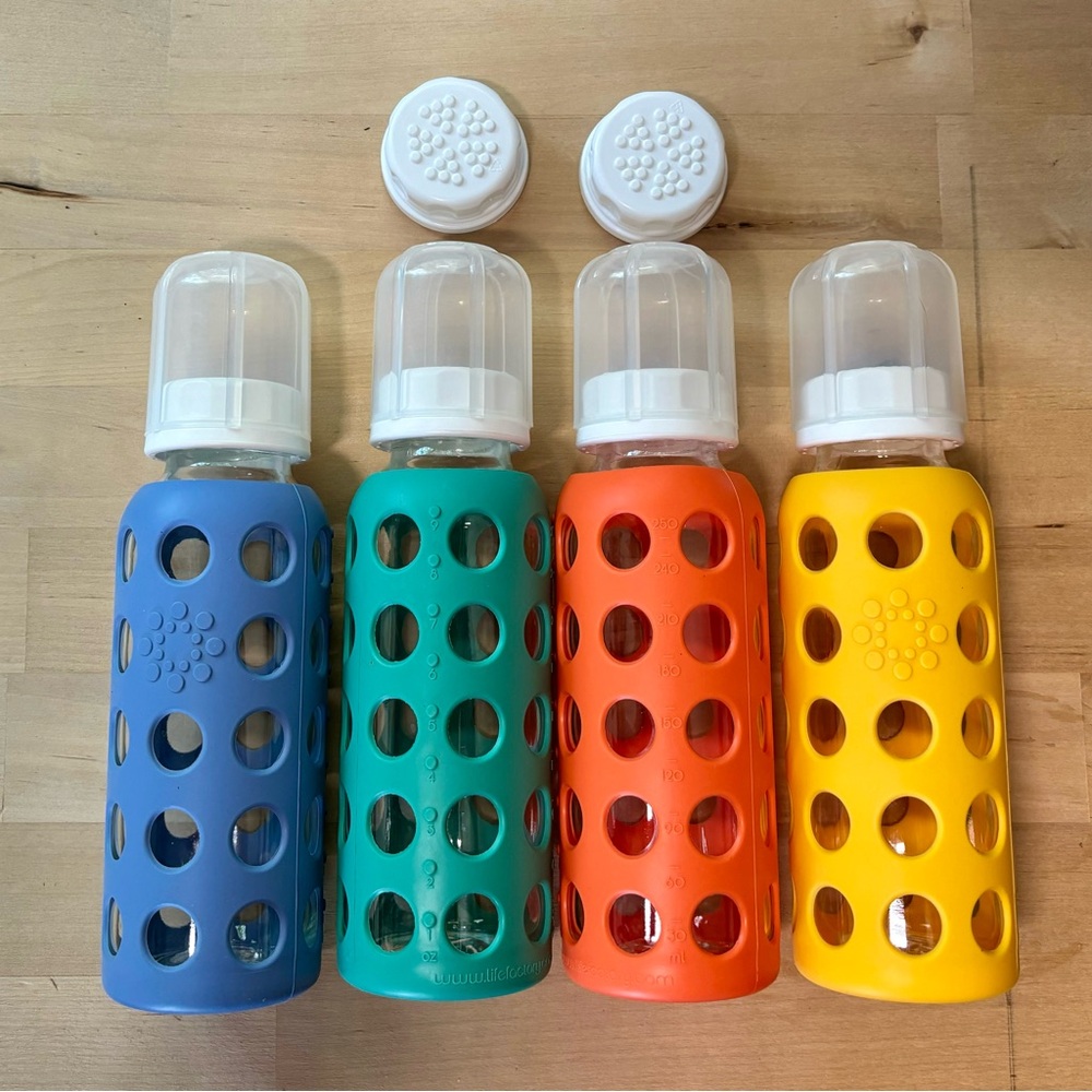 Lifefactory 9 oz Glass Baby Bottles with Silicone Grip